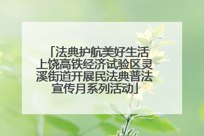 法典护航美好生活 上饶高铁经济试验区灵溪街道开展民法典普法宣传月系列活动